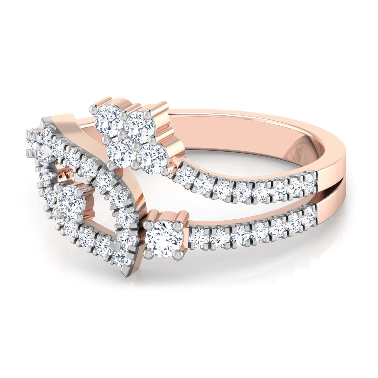 Celestial Cascade Crown Diamond Crown Ring