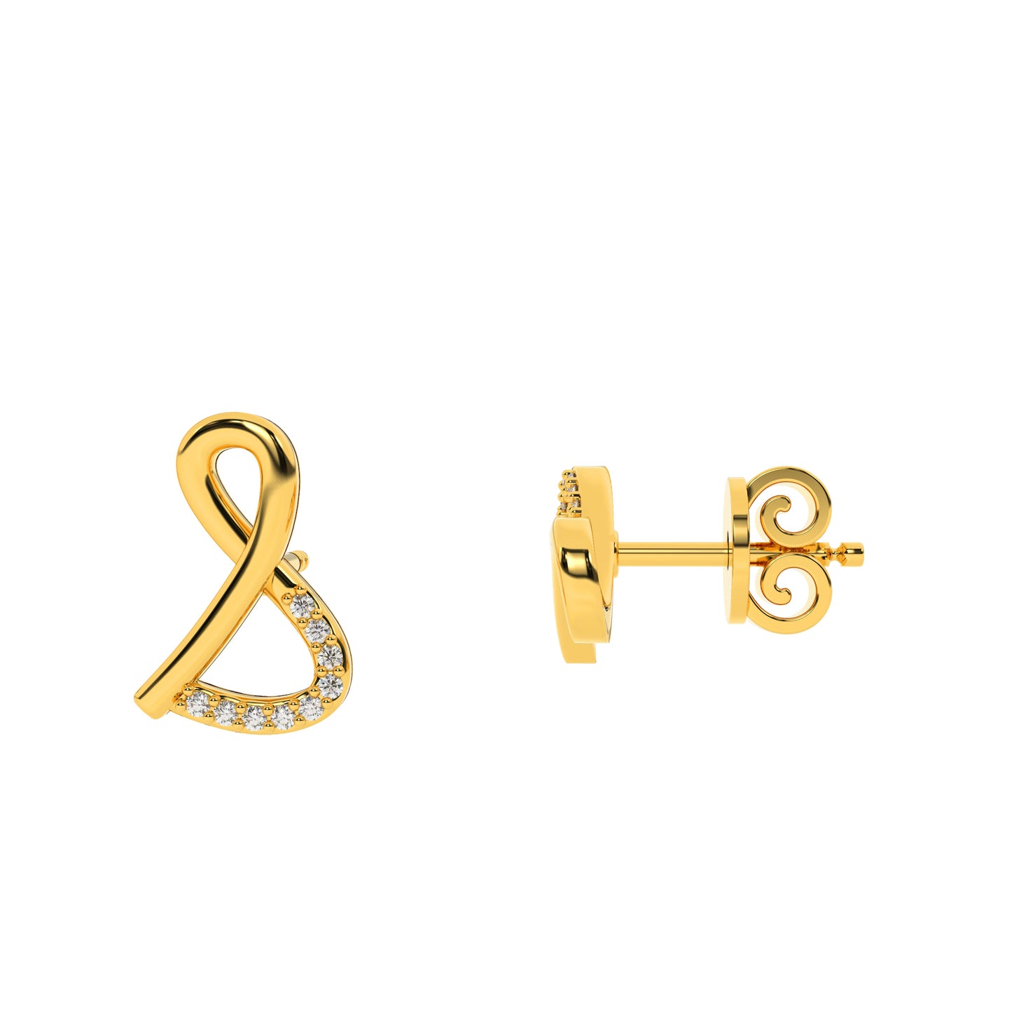 Cosmic Crescent Earrings 18K