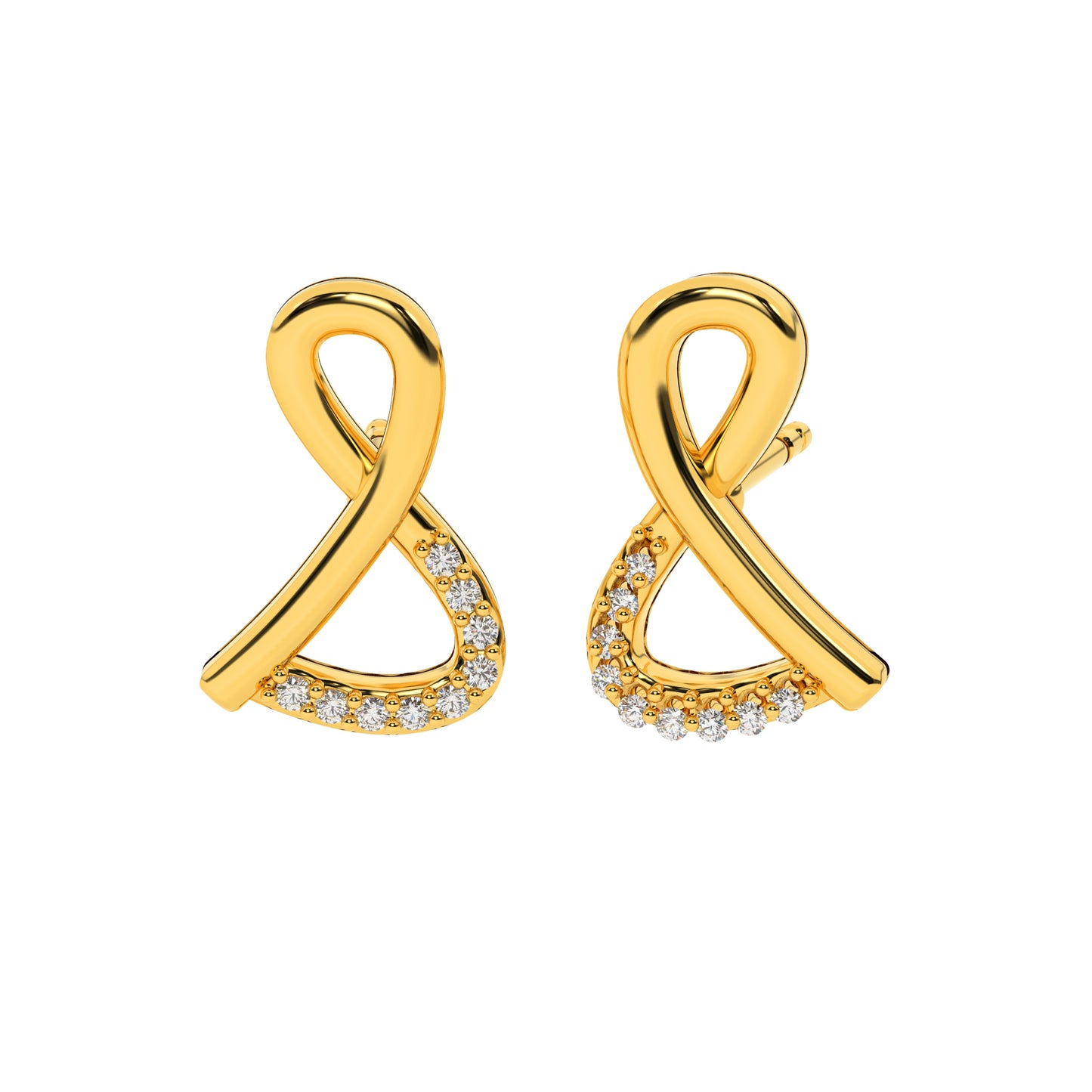Cosmic Crescent Earrings 18K