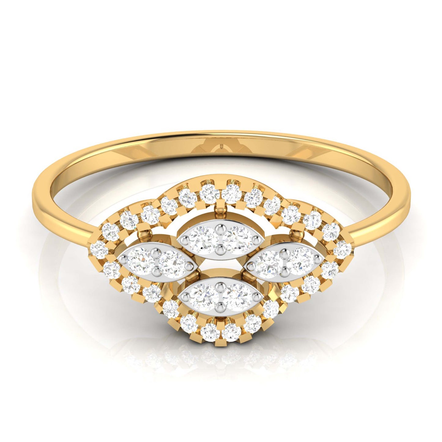 Blushing Bloom Bouquet 18Kt Diamond Ring