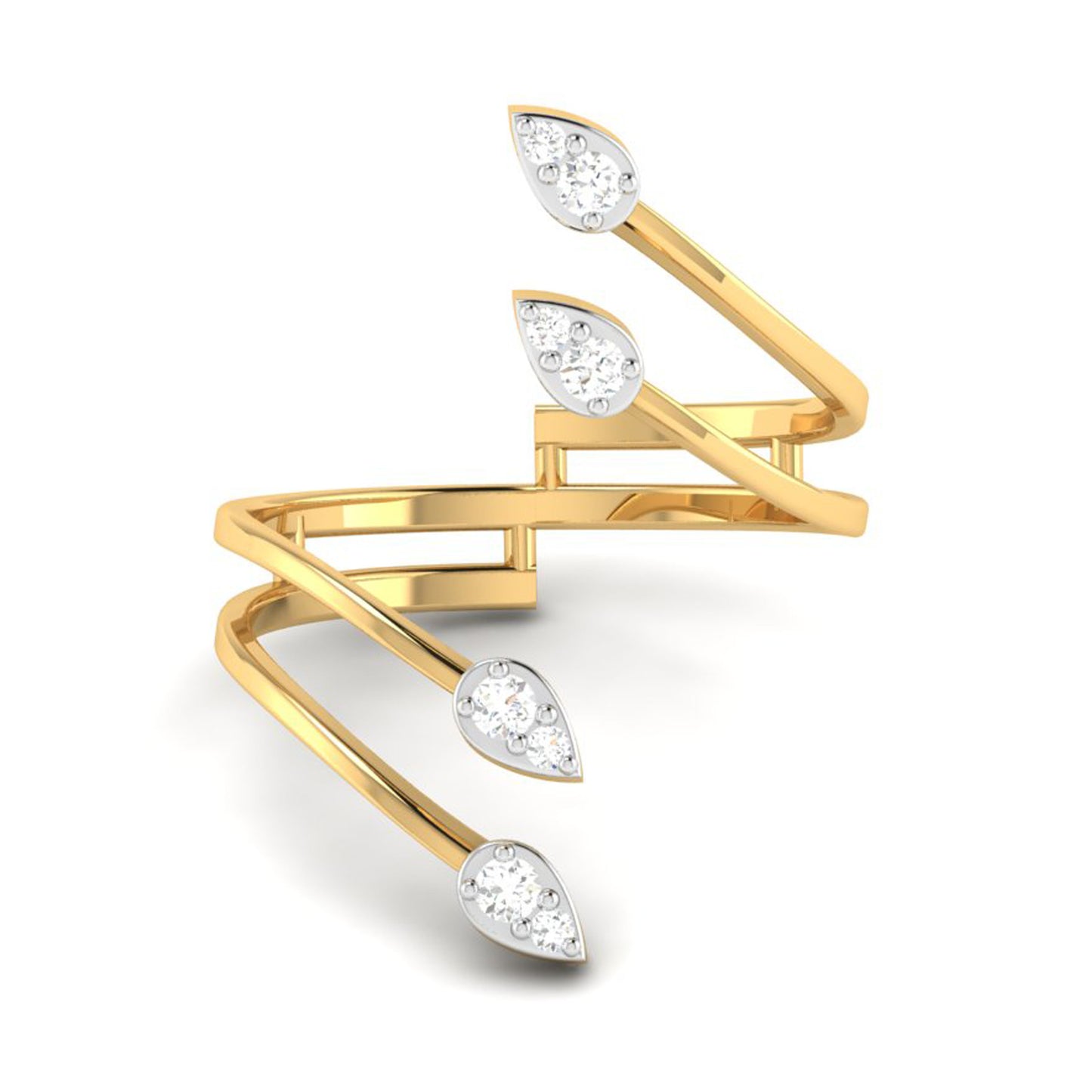 Prismatic Pinnacle 14Kt Diamond Ring