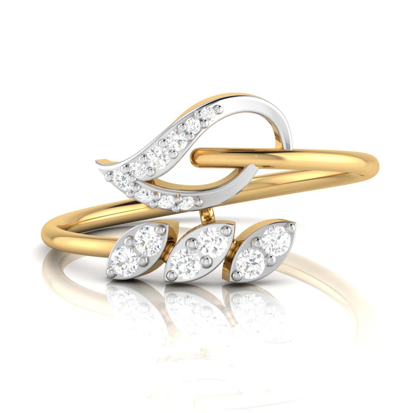 Celestial Cascade Crown 14Kt Diamond Ring