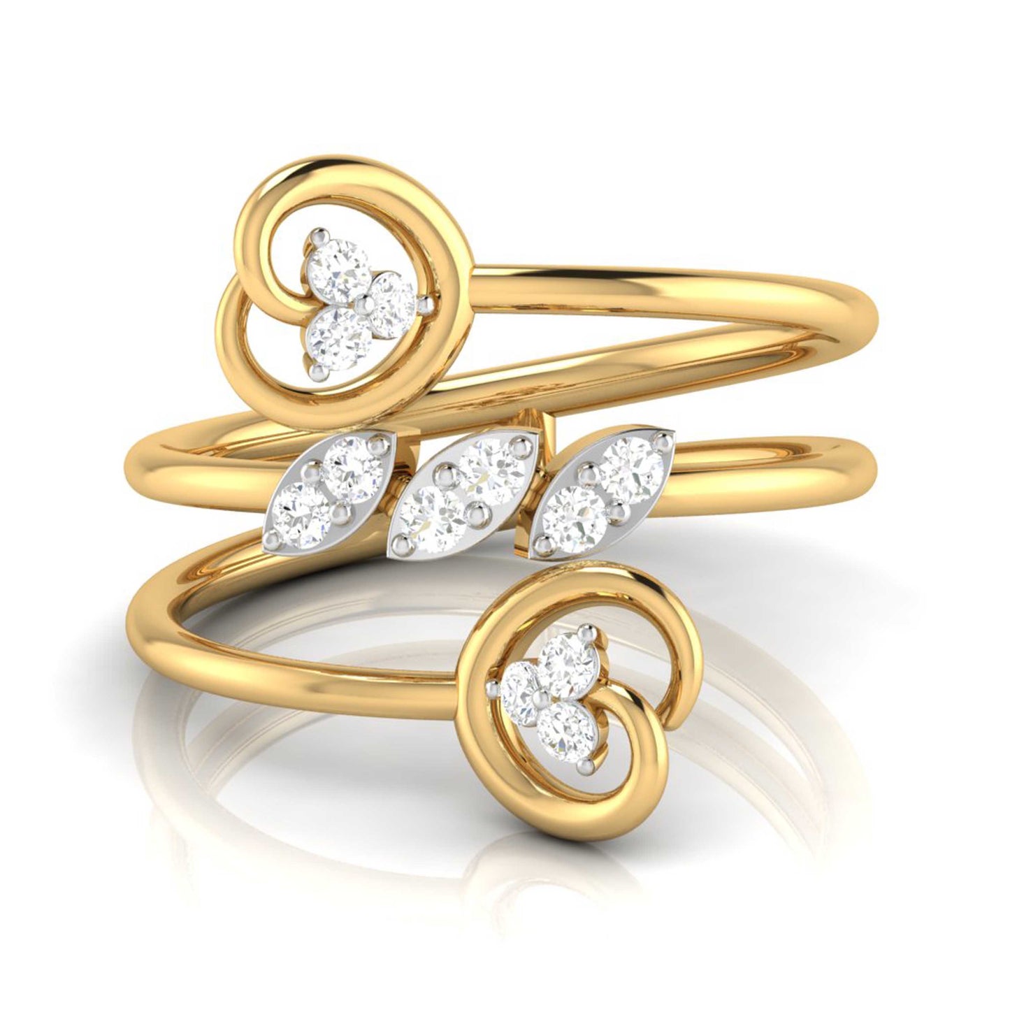 Opulent Oceanic Opus 14Kt Diamond Ring
