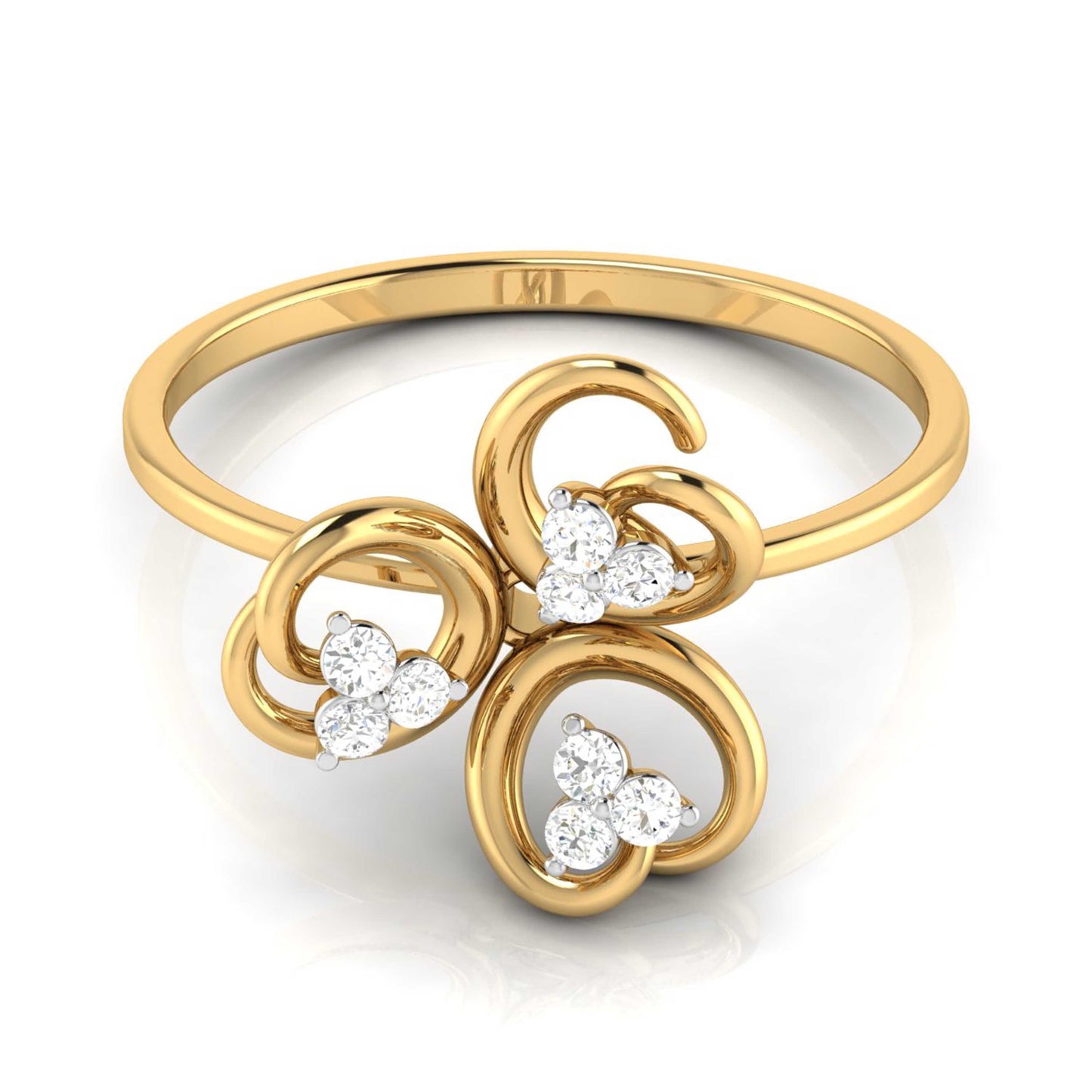 Crimson Cascade 14Kt Diamond Ring