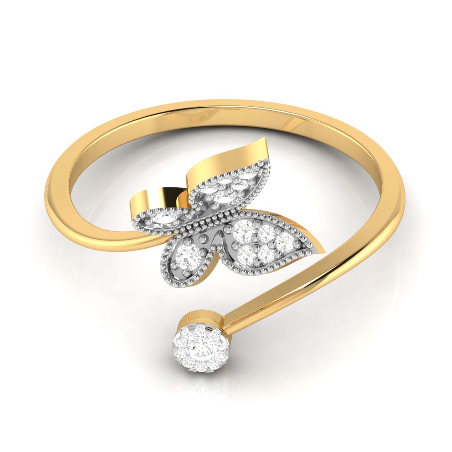 Regal Rosewood Radiant Elegance 14Kt Diamond Ring