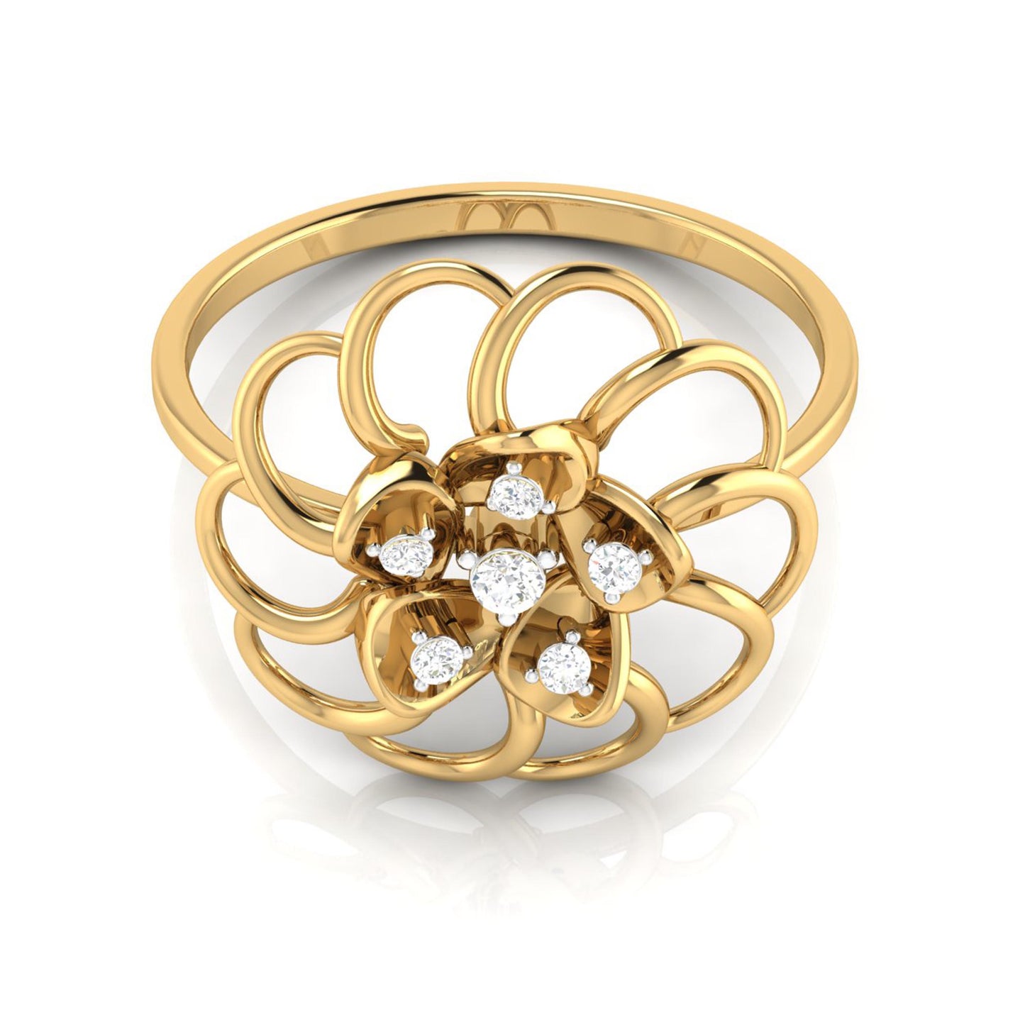 Gilded Grace 14Kt Diamond Ring