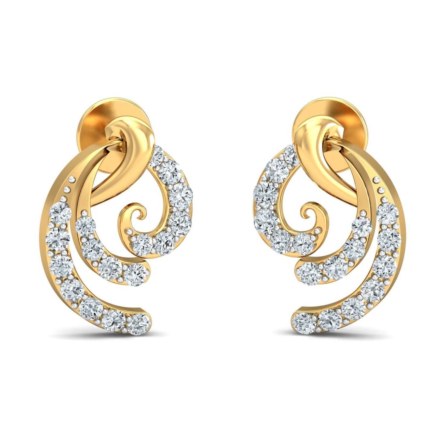 Whispering Willow Diamond Sparkle Earrings 18K