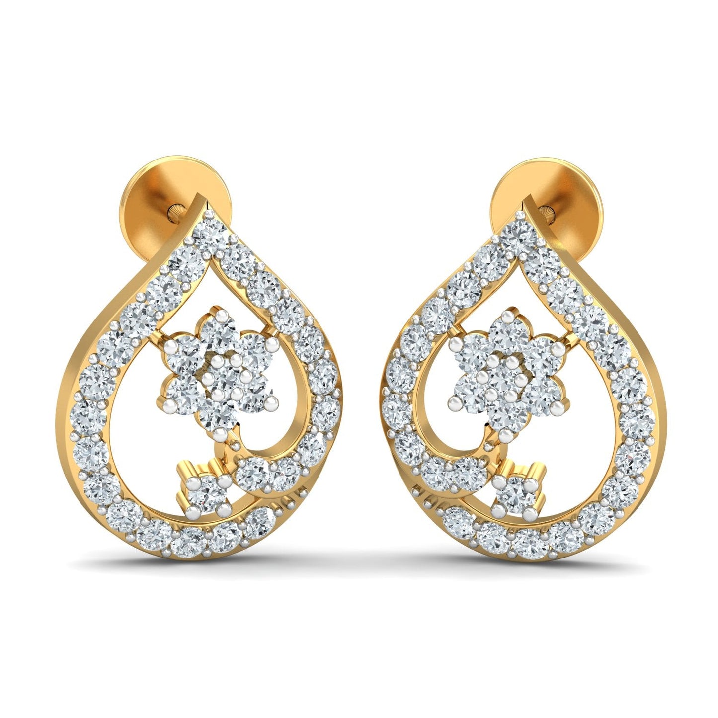 Regal Reflection Diamond Earrings 18K
