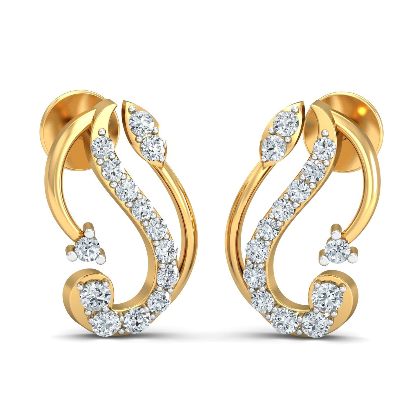Whispering Waters Diamond Ear Cuffs 18K