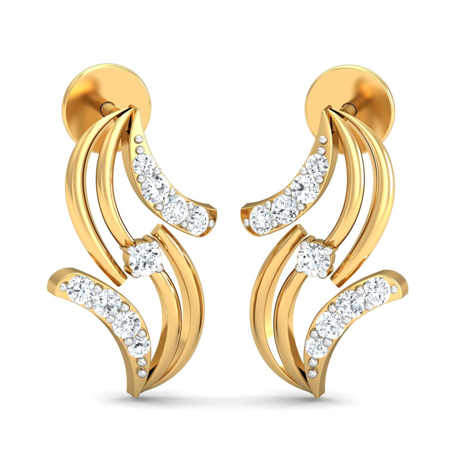 Whispering Willow Diamond Huggies 18K