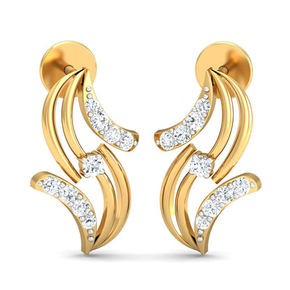 Whispering Willow Diamond Huggies 18K