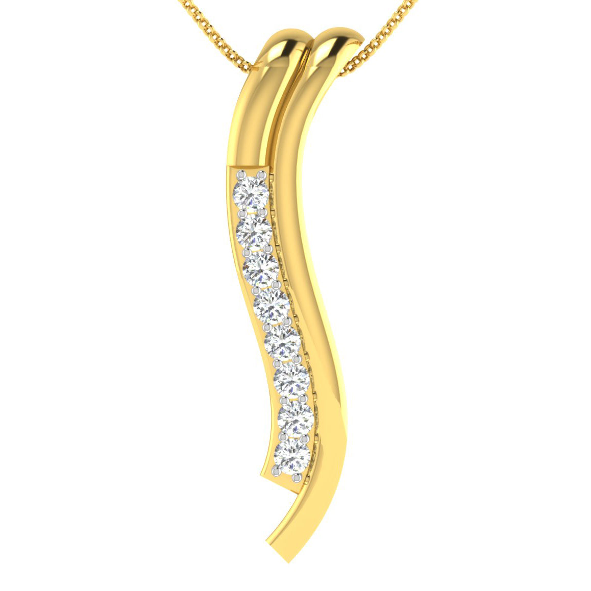 Luminous Lotus Diamond Pendant 18K