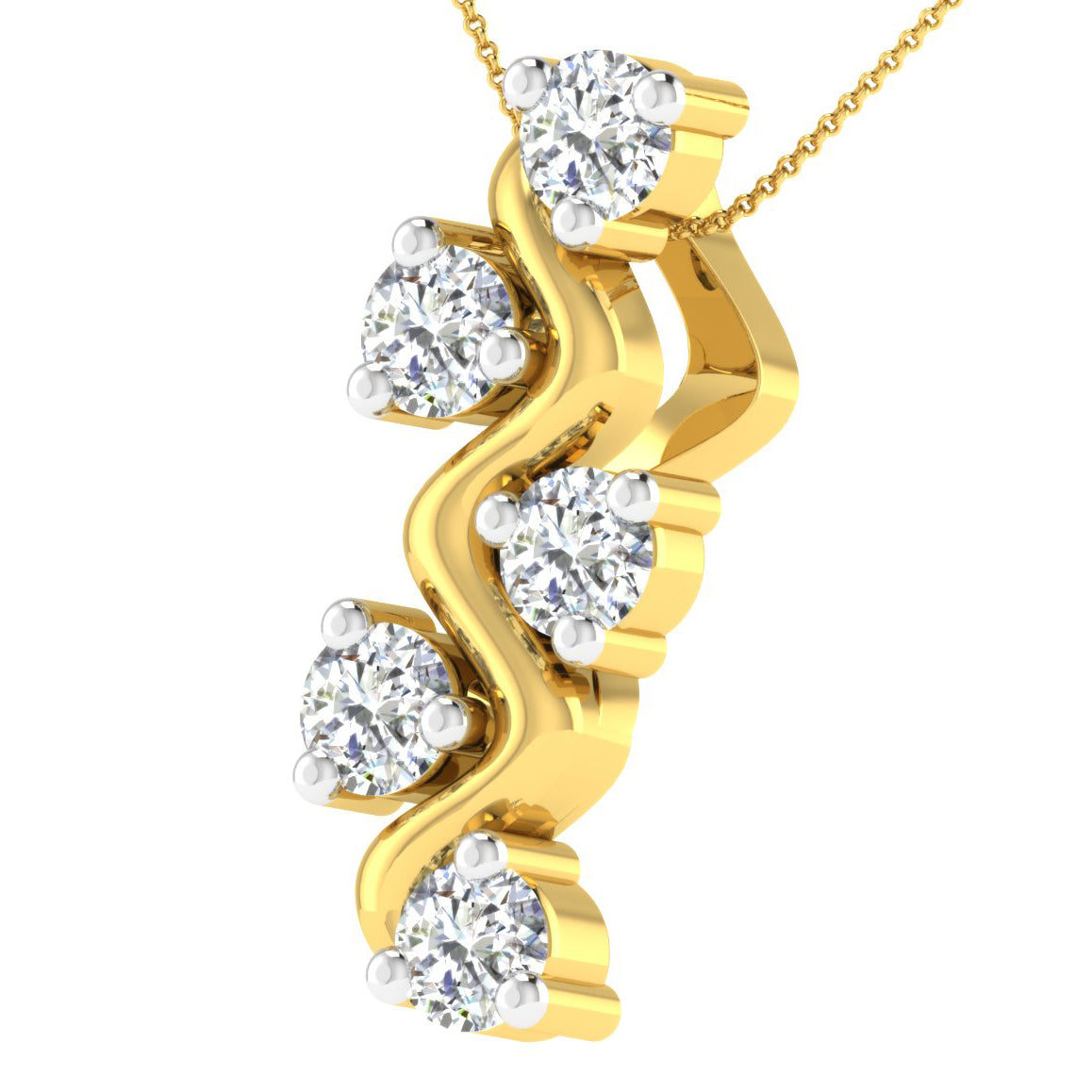 Floral Frost Diamond Pendant 18K