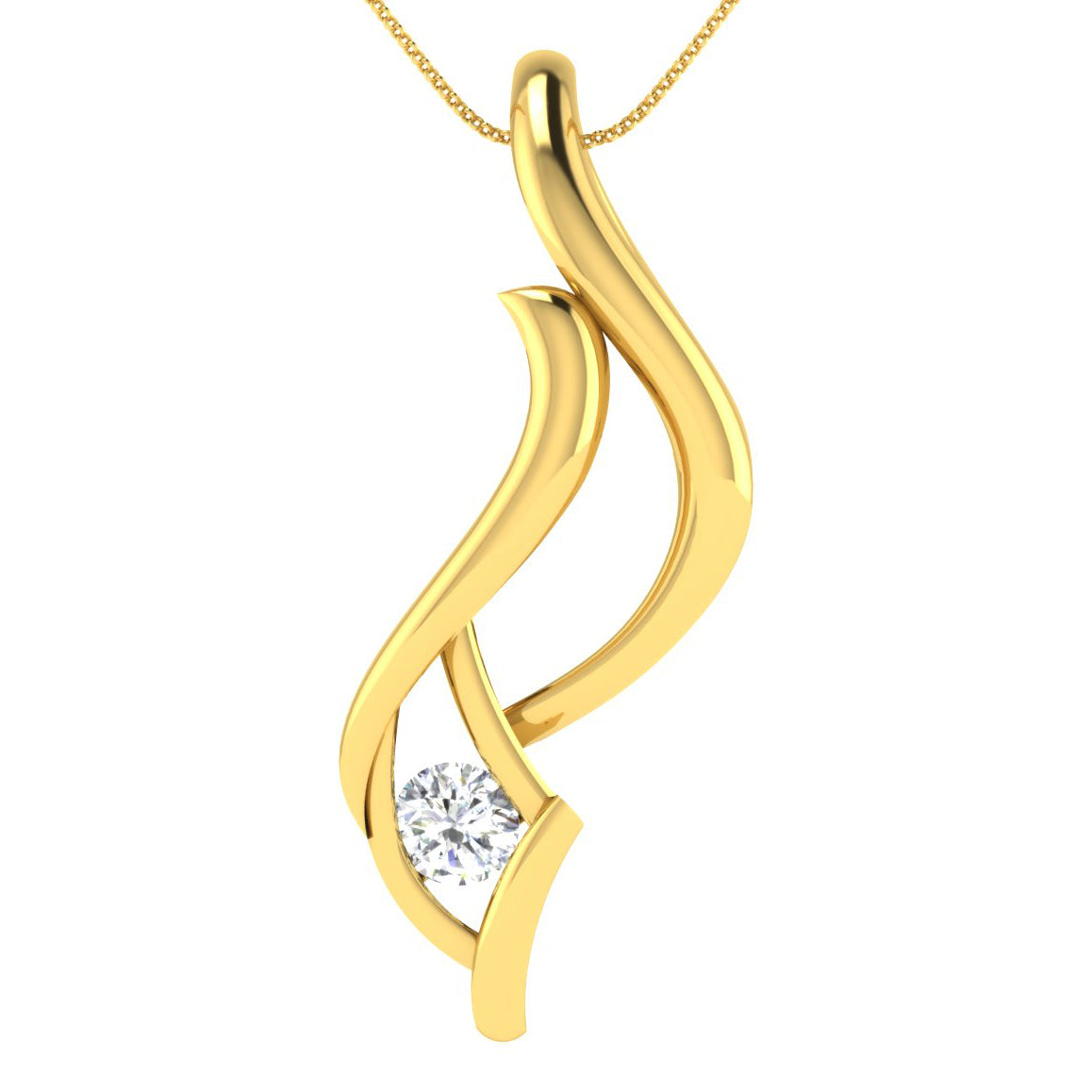 Lotus Diamond Pendant 18K