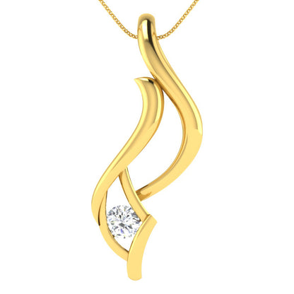 Lotus Diamond Pendant 18K
