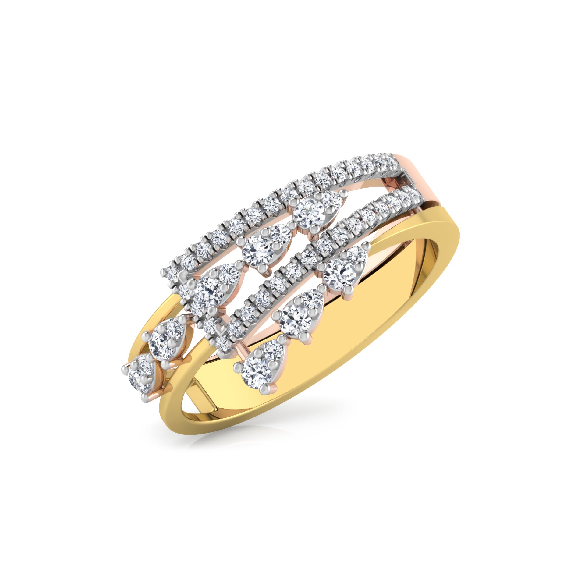 Blushing Blossom Breeze 14Kt Diamond Ring
