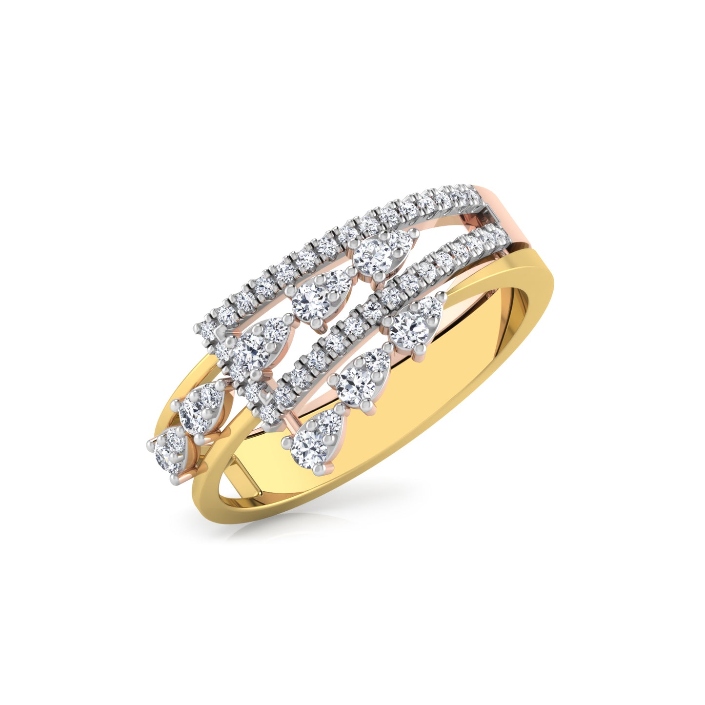 Blushing Blossom Breeze 14Kt Diamond Ring