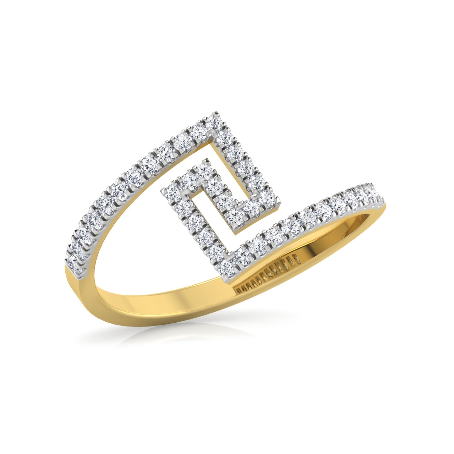 Radiant Rose Quartz Regalia 18Kt Diamond Ring