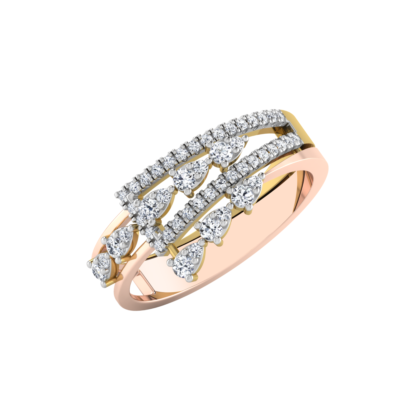 Blushing Blossom Breeze 14Kt Diamond Ring