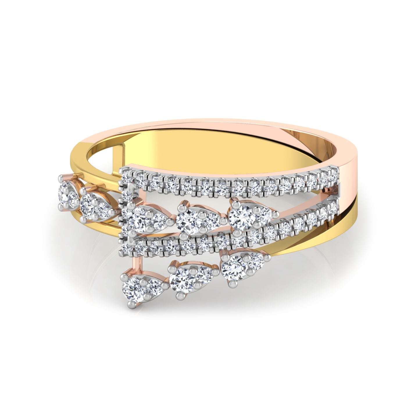 Blushing Blossom Breeze 14Kt Diamond Ring