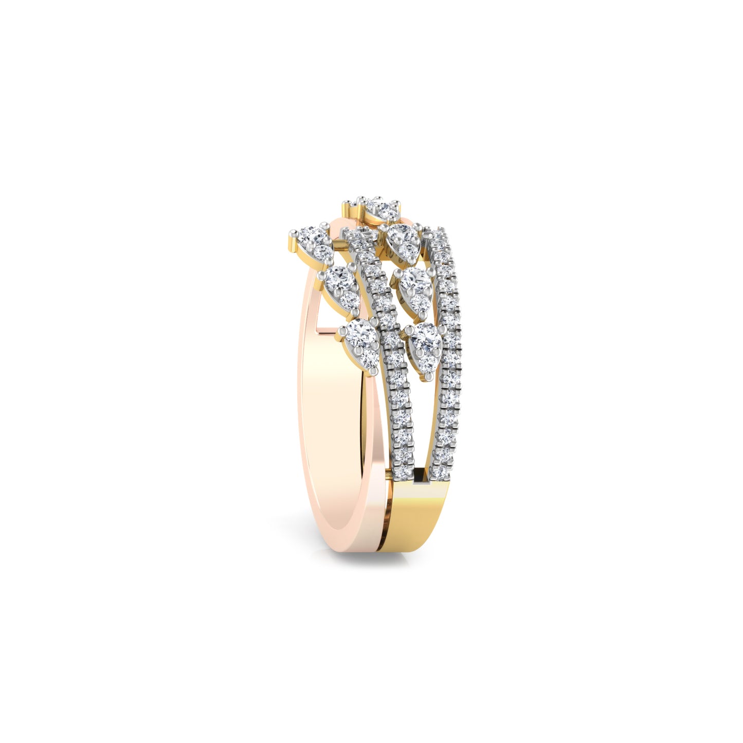Blushing Blossom Breeze 14Kt Diamond Ring