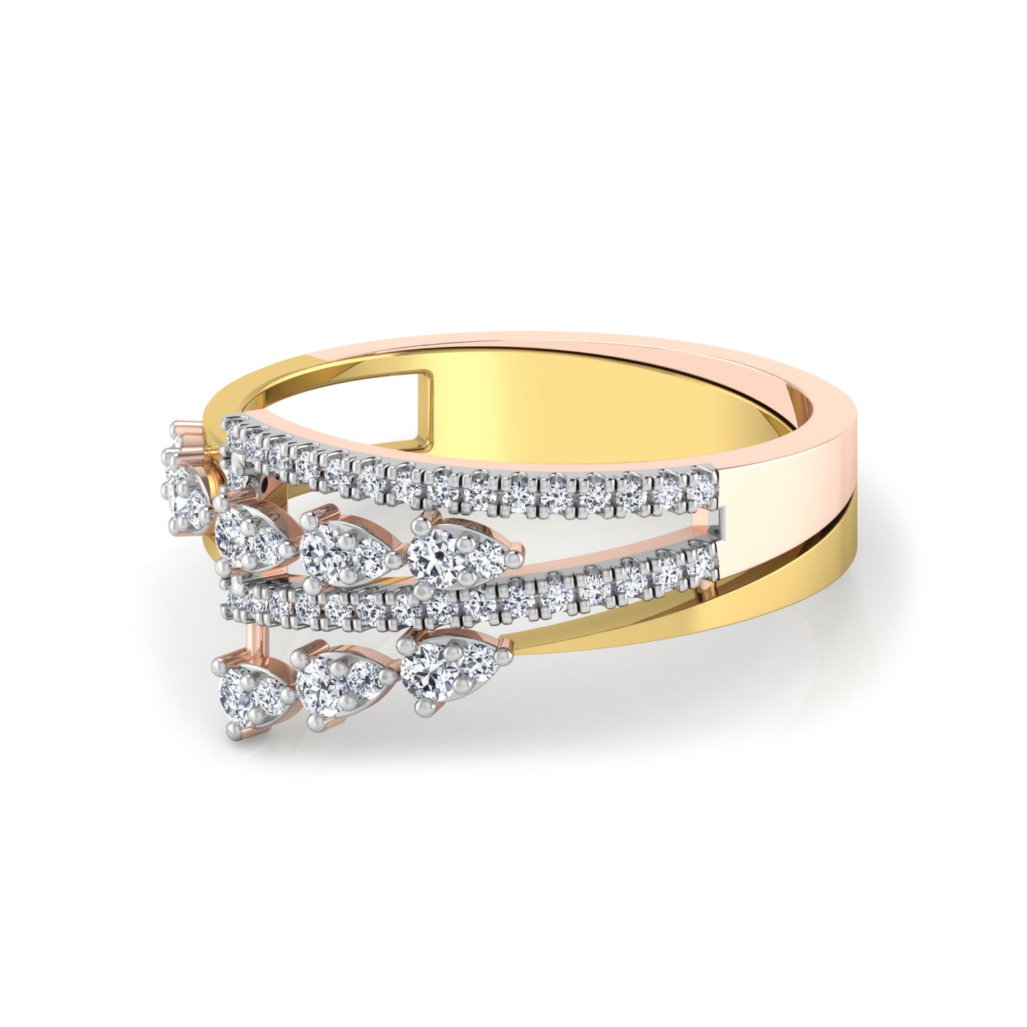Blushing Blossom Breeze 14Kt Diamond Ring