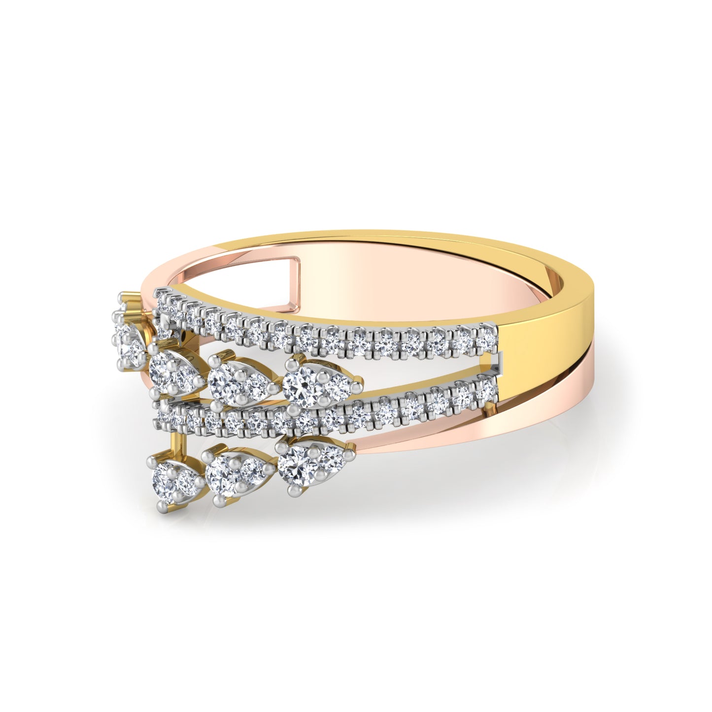 Blushing Blossom Breeze 14Kt Diamond Ring