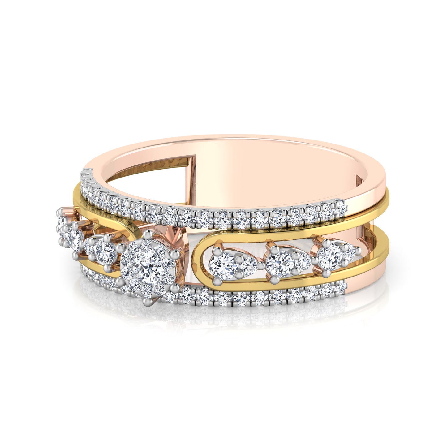 Gilded Gala Grandeur 14Kt Diamond Ring