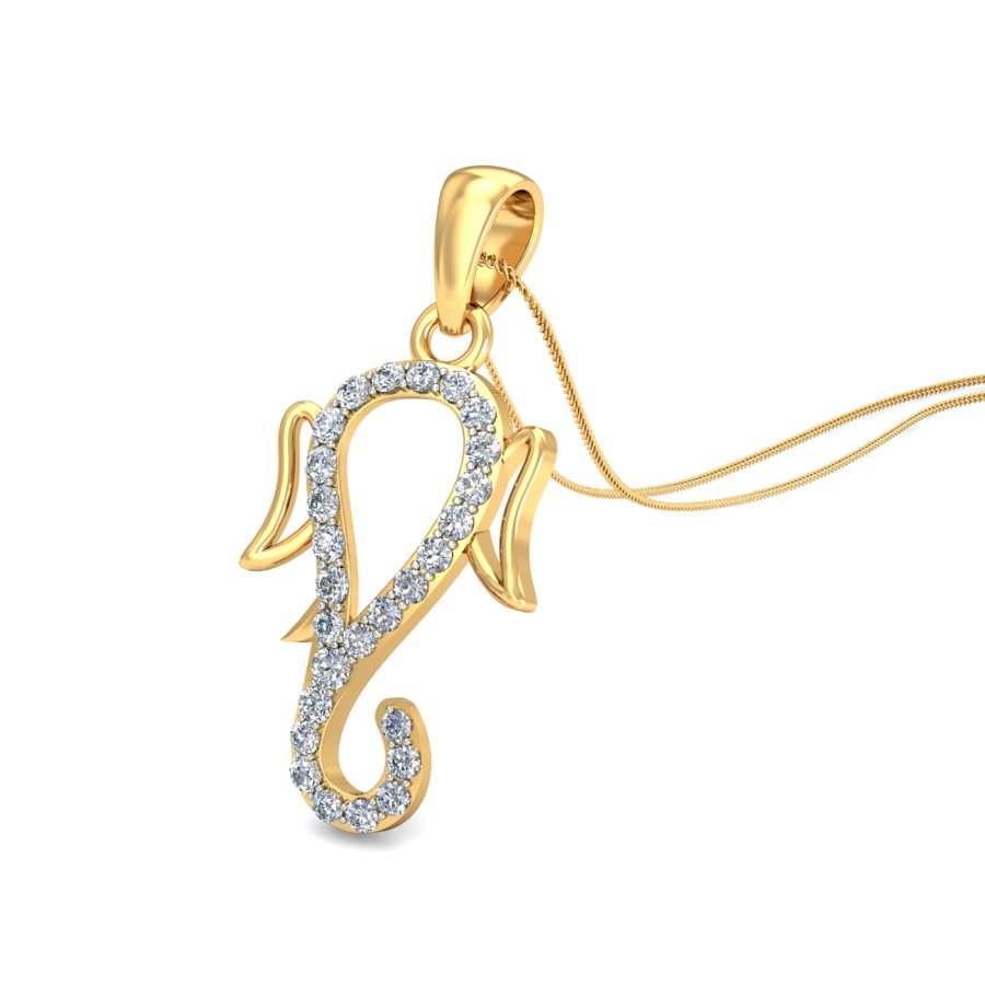 Divine Ganesha Diamond Pendant 18K