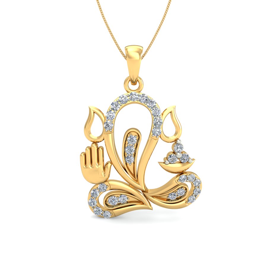 Enlightened Ganesha Diamond Pendant