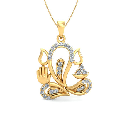 Enlightened Ganesha Diamond Pendant