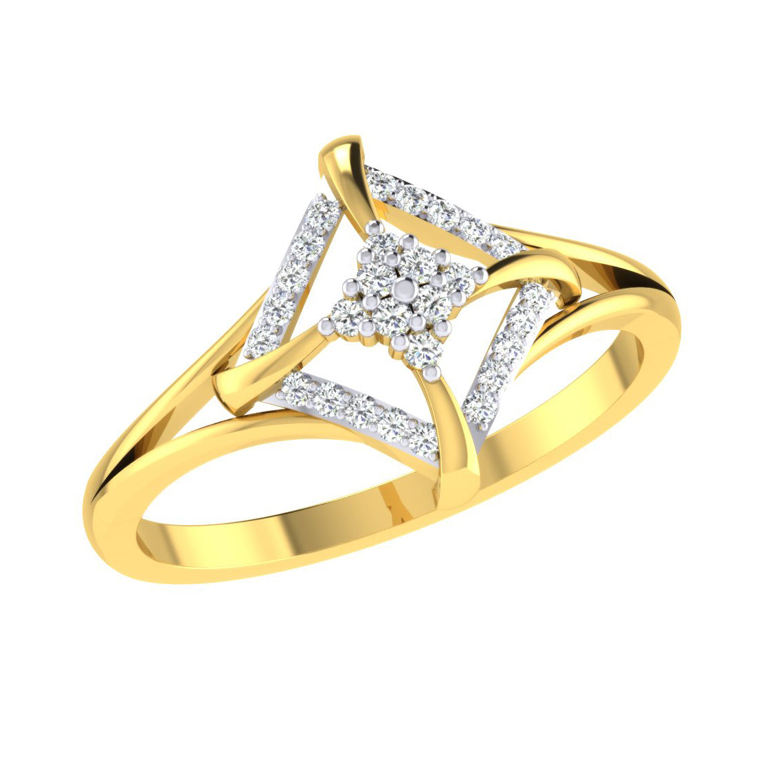 Aurora Azure Allure 14Kt Diamond Ring
