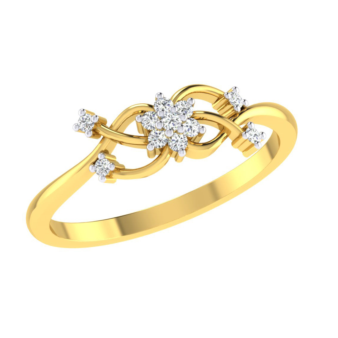 Celestial Sapphire Serenade 14Kt Diamond Ring
