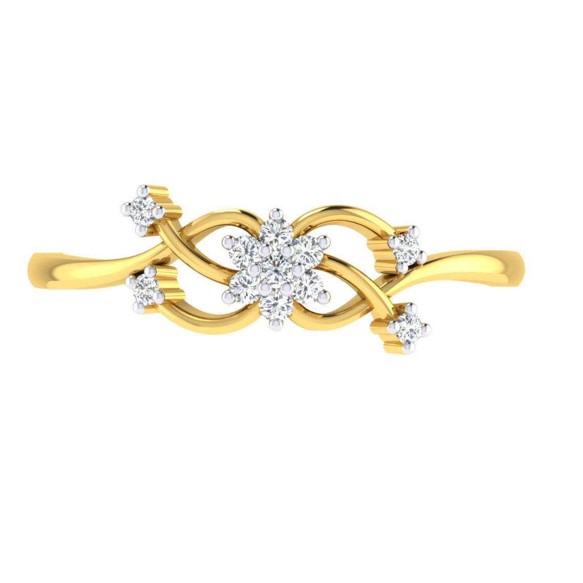 Celestial Sapphire Serenade 14Kt Diamond Ring